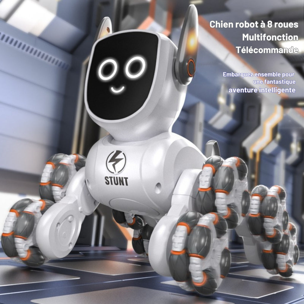 Robot Chien Q193™ — 8 Roues Motrices, Piloté d'un Geste de la Main