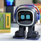EMO (Bleu) - Robot IA Intelligent & Compagnon de Bureau Interactif