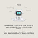 EMO (Blanc) - Robot IA Intelligent & Compagnon de Bureau Interactif