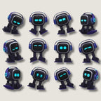 EMO (Bleu) - Robot IA Intelligent & Compagnon de Bureau Interactif