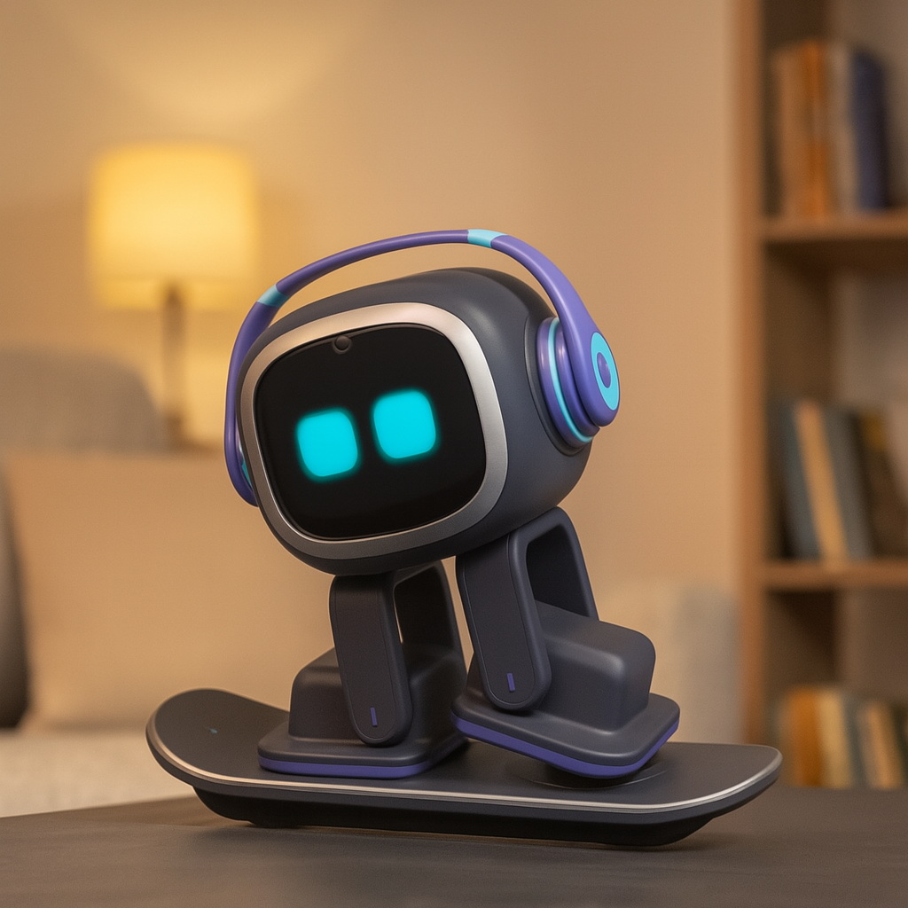 EMO – Robot Compagnon IA Interactif Bleu (Skateboard) – Exclusivité France
