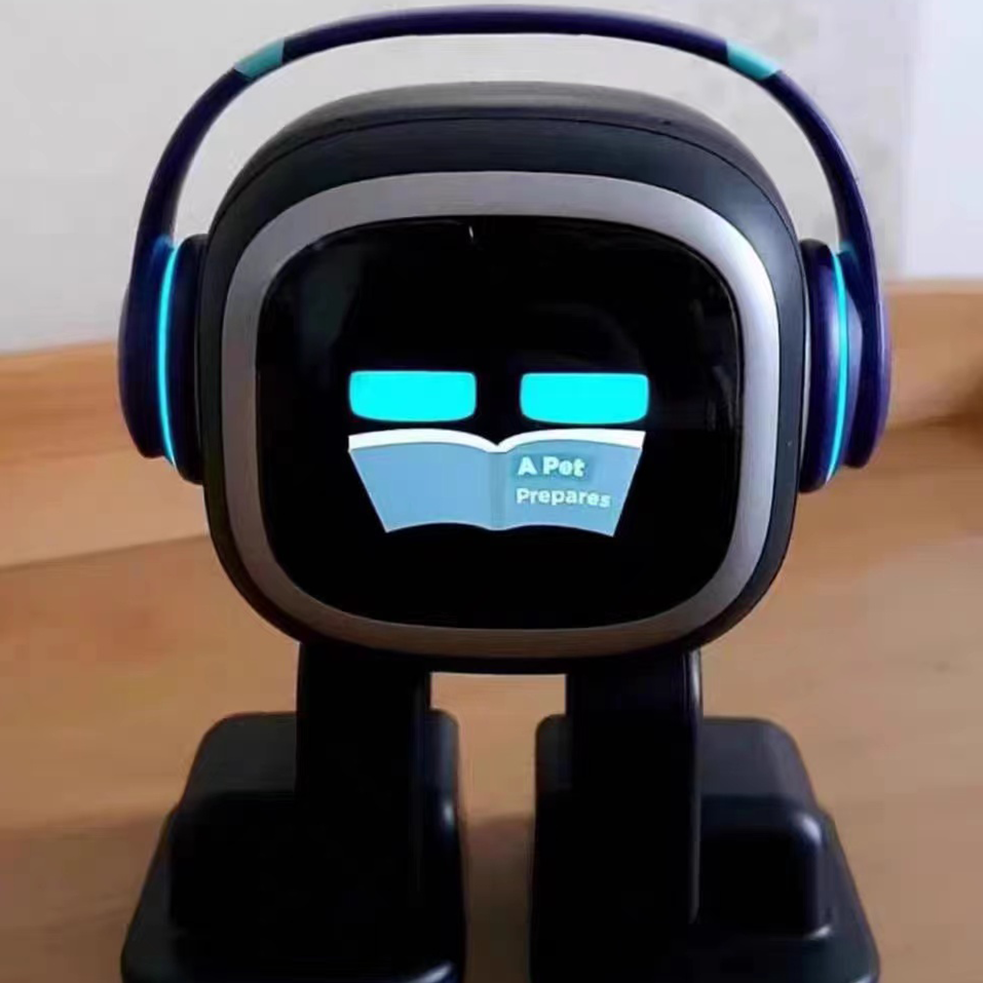 EMO (Bleu) - Robot IA Intelligent & Compagnon de Bureau Interactif